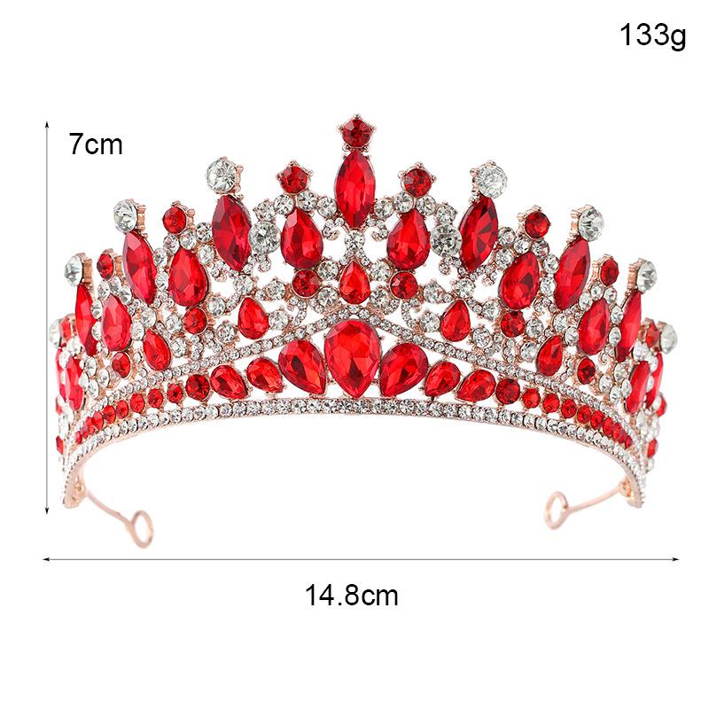 European and American bride's crown, Baroque, exquisite and luxurious, diamond-encrusted crown, grand and retro hair accessory, queen-style crown hair accessory Item Picture