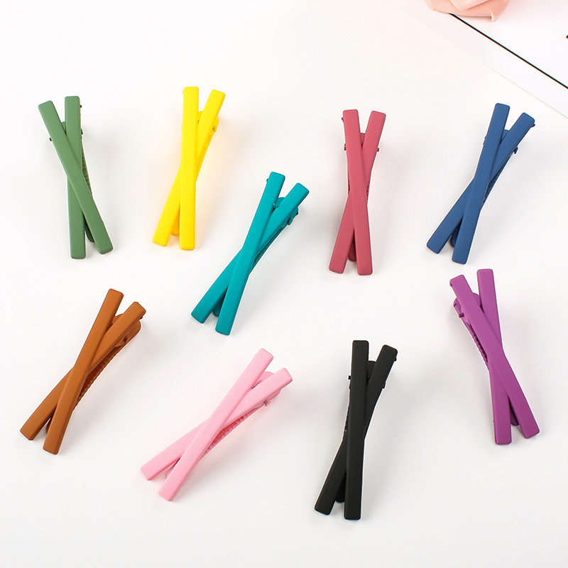 Korean minimalist internet-famous hair clips, sweet side one-piece clips, bangs clips, matte colored hair clips, girl's hair accessories and headwear Specification drawing
