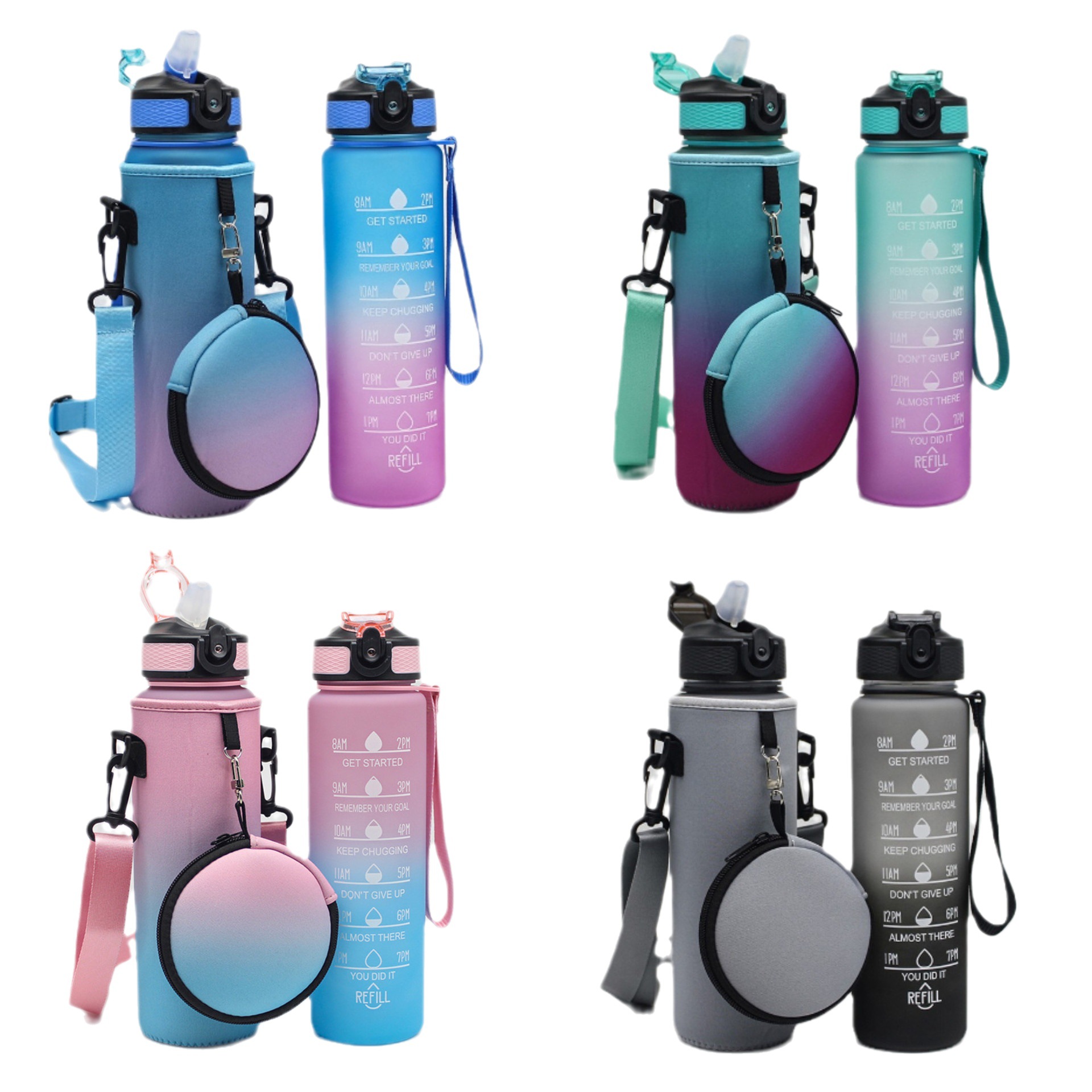 Cross-border best-selling 32oz space cup with SBR diving material cover, portable 1000ML pot protective case with a hand strap full figure