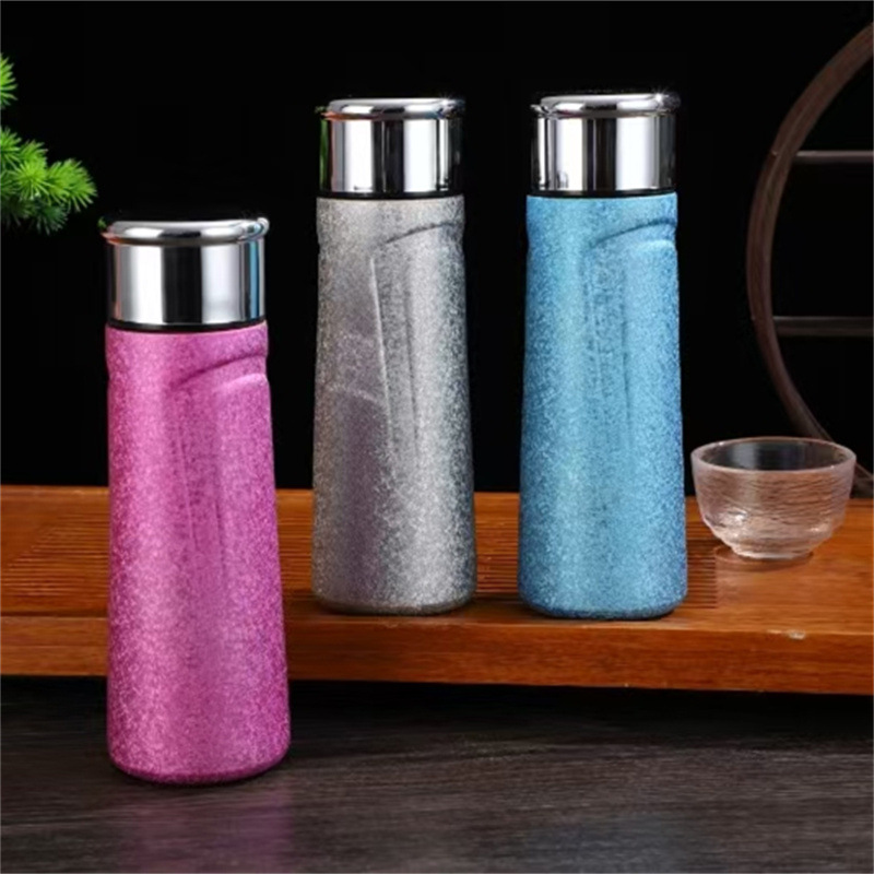High-end business titanium-covered insulated cups with high appearance standards, portable colored ice flower titanium cups with hammer patterns and a high-end feel, gift water cups full figure