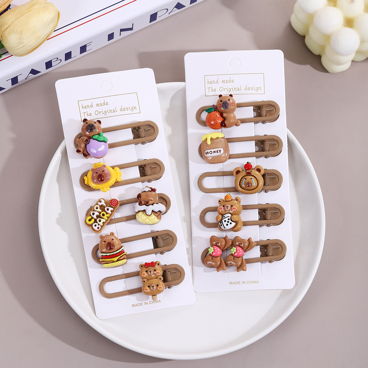 New Capibara hair clips, cute children's hair clips, fringe clips, broken hair clips and headwear Specification drawing