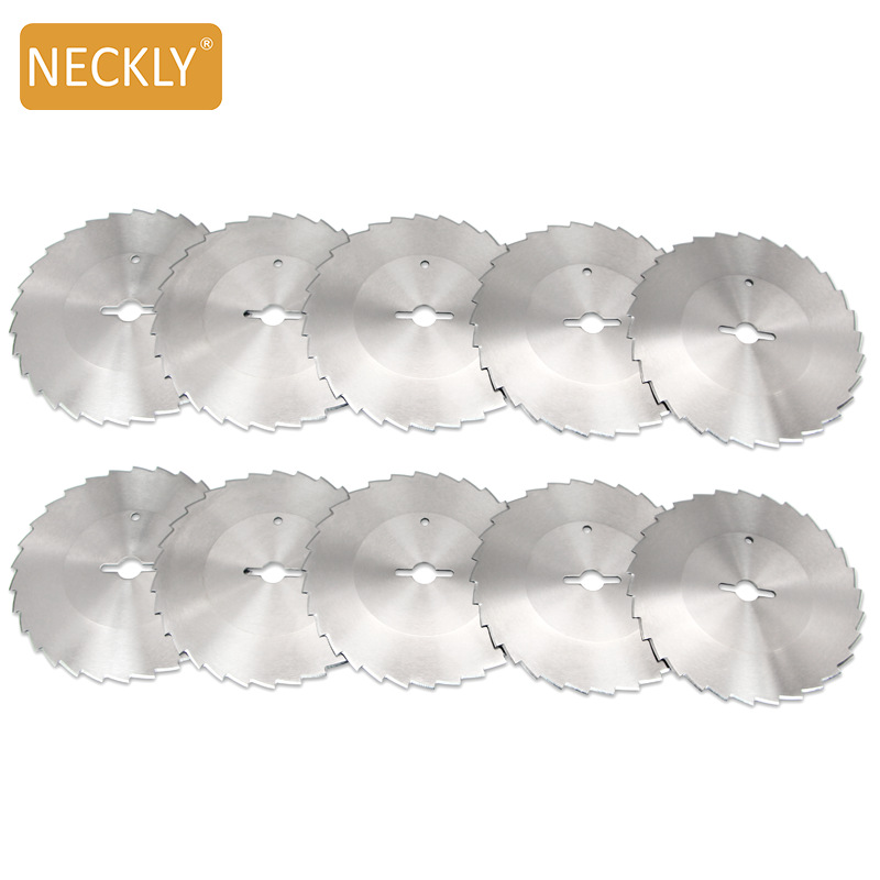 Nekeli 100MM toothed round knife Barbecue round knife, German barbecue machine slicing knife 420J2 food round blade Item Picture