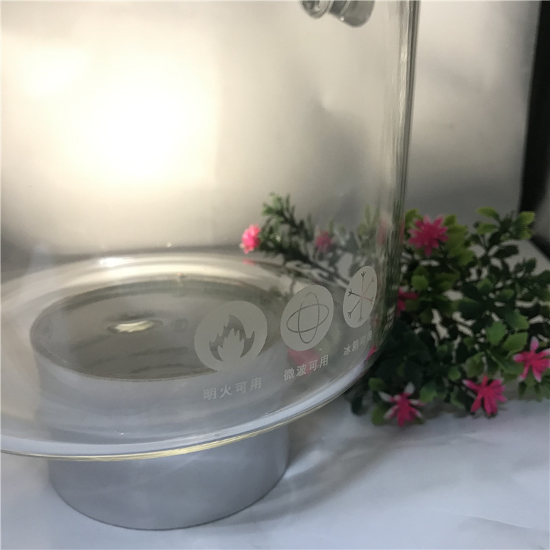 High borosilicate double-ear glass pot, glass stew pot, soup pot, gas open flame, heat-resistant and high-temperature resistant high borosilicate glass pot Specification drawing