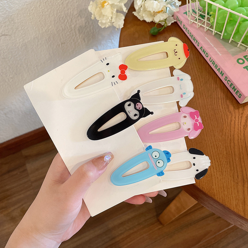 Korean-style duckbill clips, acrylic Sanrio cinnamon dog bangs clips, bb clips, cute girl hair clips, hairpins for students details Picture