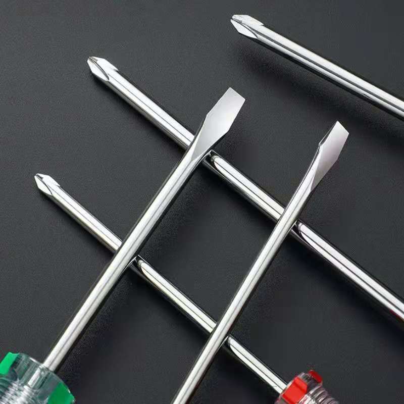 3mm, 4mm, 5mm, 6mm colorful striped handle crystal transparent screwdriver, cross and straight mini dual-purpose small screwdriver Specification drawing