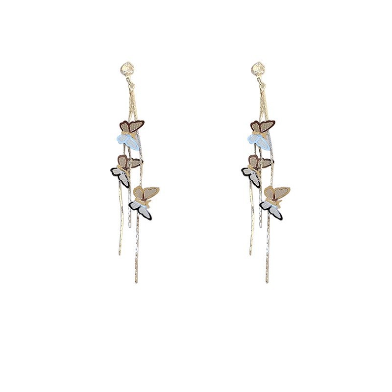 Super ethereal long bow tassel earrings for women 2025 new style, versatile, face-slimming earrings, high-end earrings Item Picture