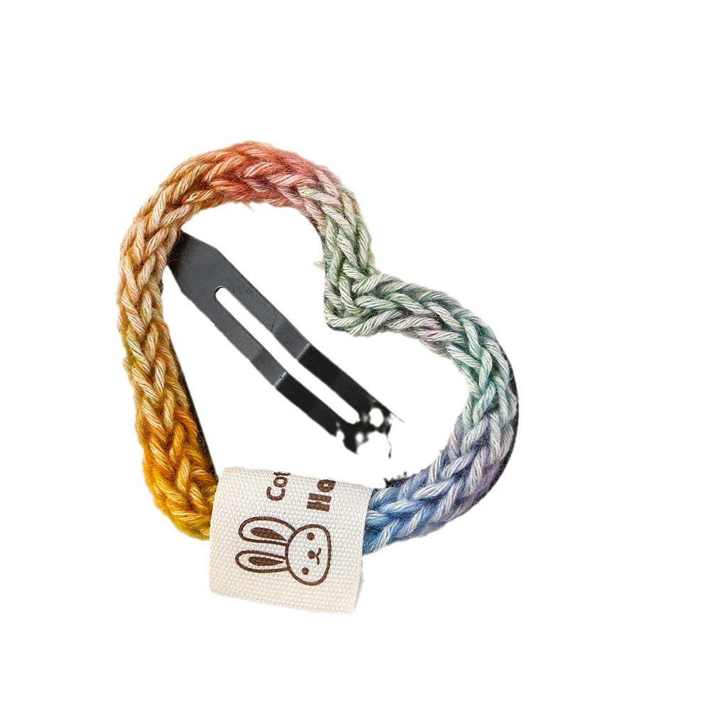 New candy-colored wool woven star BB clip, sweet and girlish, high appearance level, bangs side clip hair accessory wholesale Item Picture