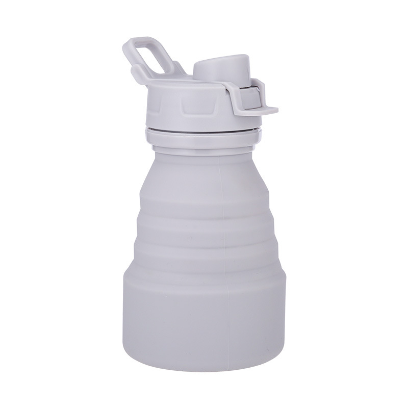 New outdoor silicone folding handle water cup, travel fitness sports water bottle, warm hand, portable, anti-drop, large-bellied cup Item Picture