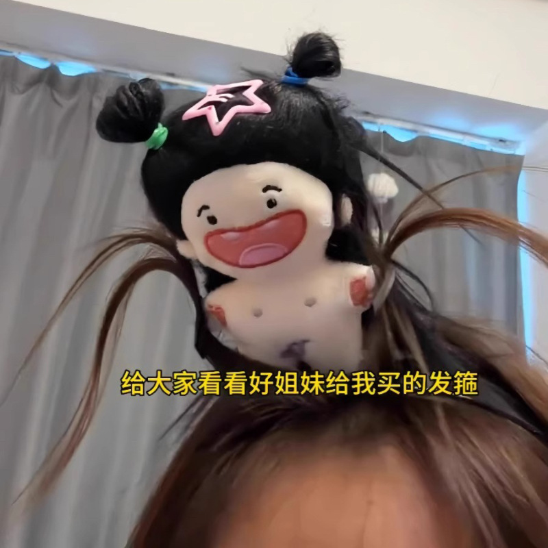 Toothless cotton doll, funny hair band, cute little doll headband, 2024 new style self-made toy hair clip and hair accessory details Picture
