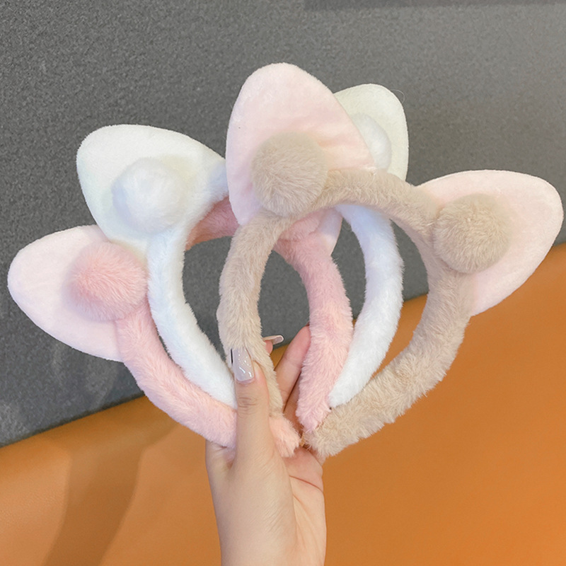 "Internet celebrity temperament, girlish heart, plush face wash, bangs, toiletry, hair band, hair accessories, headband, ear band, hair band manufacturer's style. details Picture