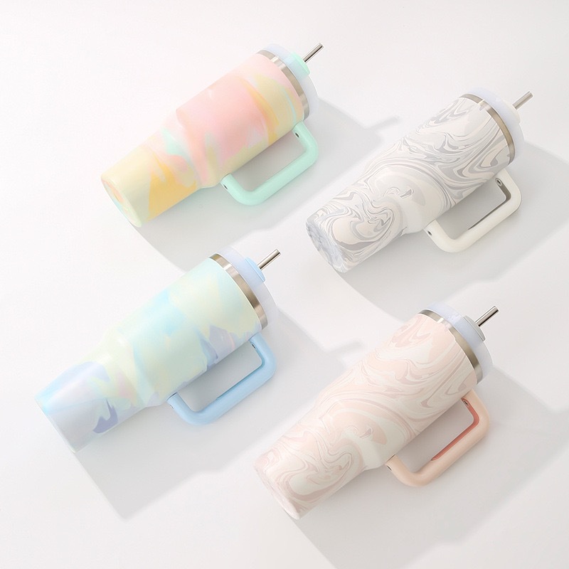 ZOCBOYO cross-border 304 stainless steel handle car cup, large-capacity paint-dyed and printed cold insulation car cup full figure