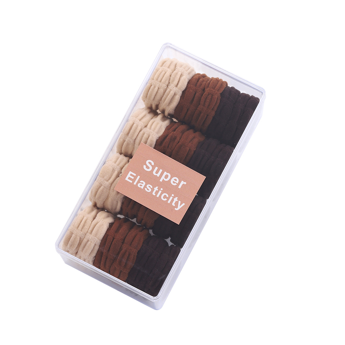 Children's colorful hair band, large size without damaging hair, high ponytail hair tie, hair tie, durable high-elasticity leather band and leather cover for girls Item Picture