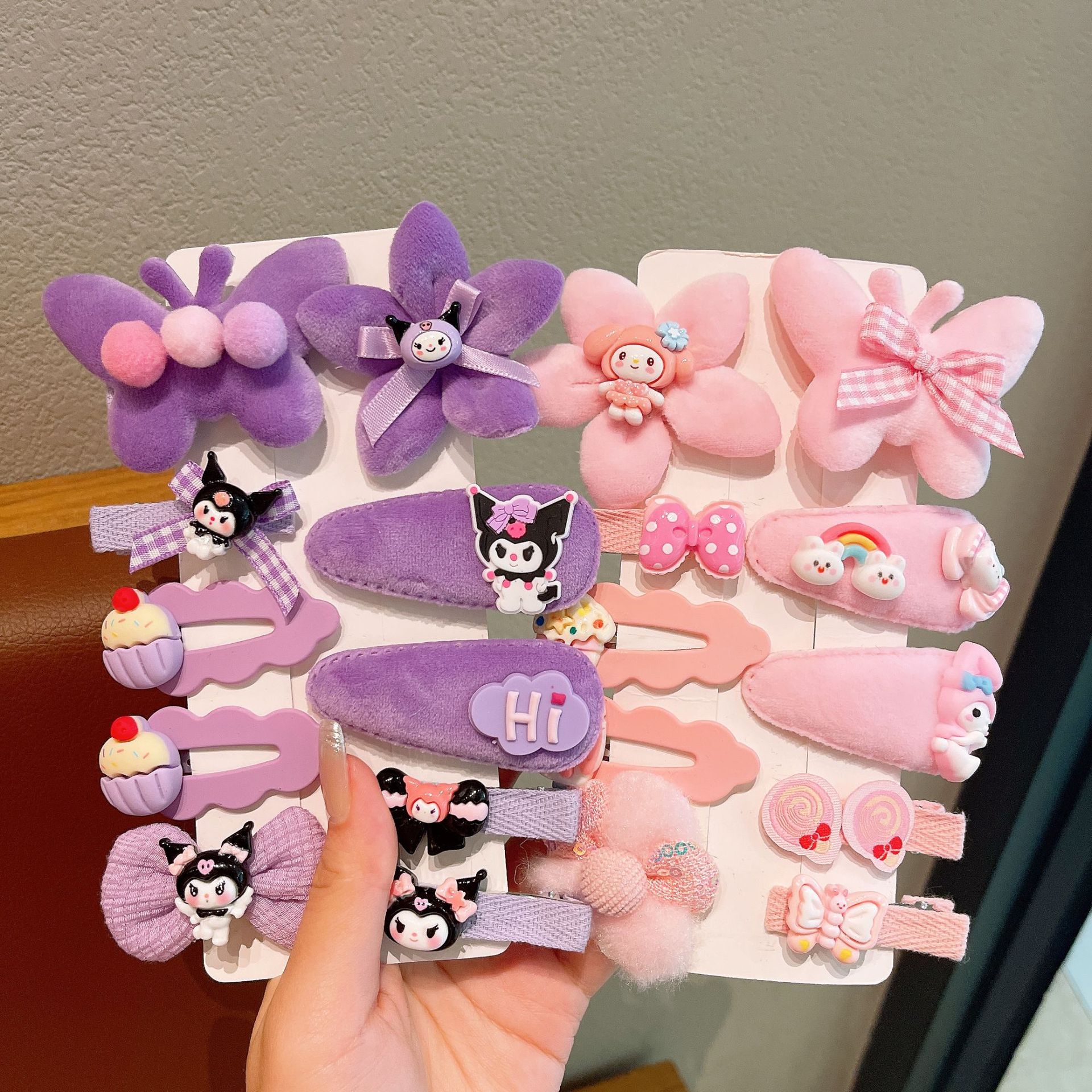 Girls' hair clips, autumn and winter plush bangs side clips, children's hair accessories, cute hair clips for little girls and babies Specification drawing