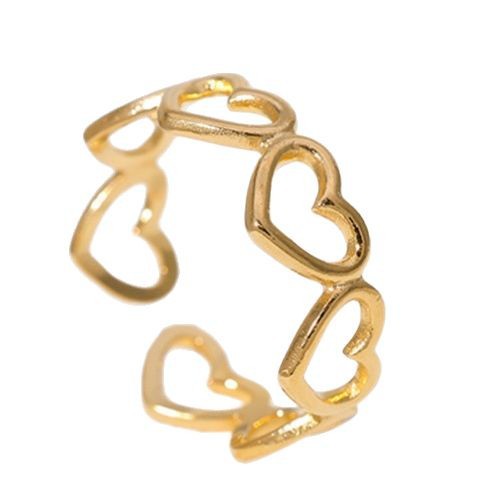 Stainless steel heart-shaped ring for women, minimalist design on Instagram, anti-color fading, cross-border bestseller, dark style, niche high-end feel Item Picture