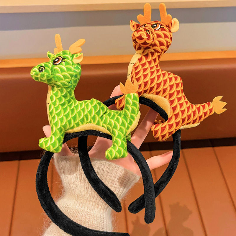 Cute dragon headband 2024 Dragon Year headwear, super cute face-washing headband, funny hairpin, children's performance hairpin Specification drawing