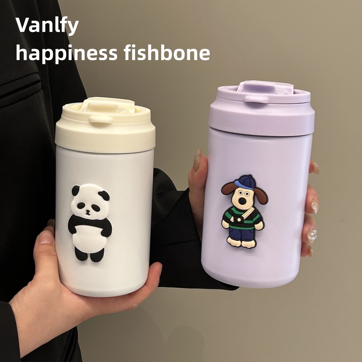 New Korean cartoon large-capacity insulated cup, student portable straw cup ins304 stainless steel insulated cup in stock details Picture