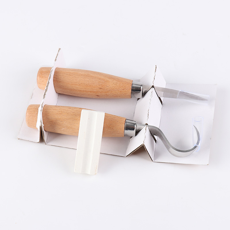 Beech wood 2-piece set, single piece for sale, engraving tools, woodworking engraving tools wholesale, curved knives, straight knives, hand knives for engraving Item Picture