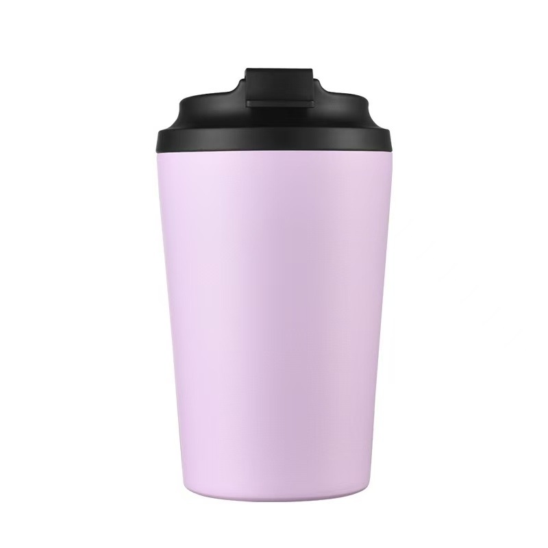 Cross-border 12oz mini coffee cup, office and home milk cup with scale, compact and portable double-layer vacuum insulated cup Item Picture