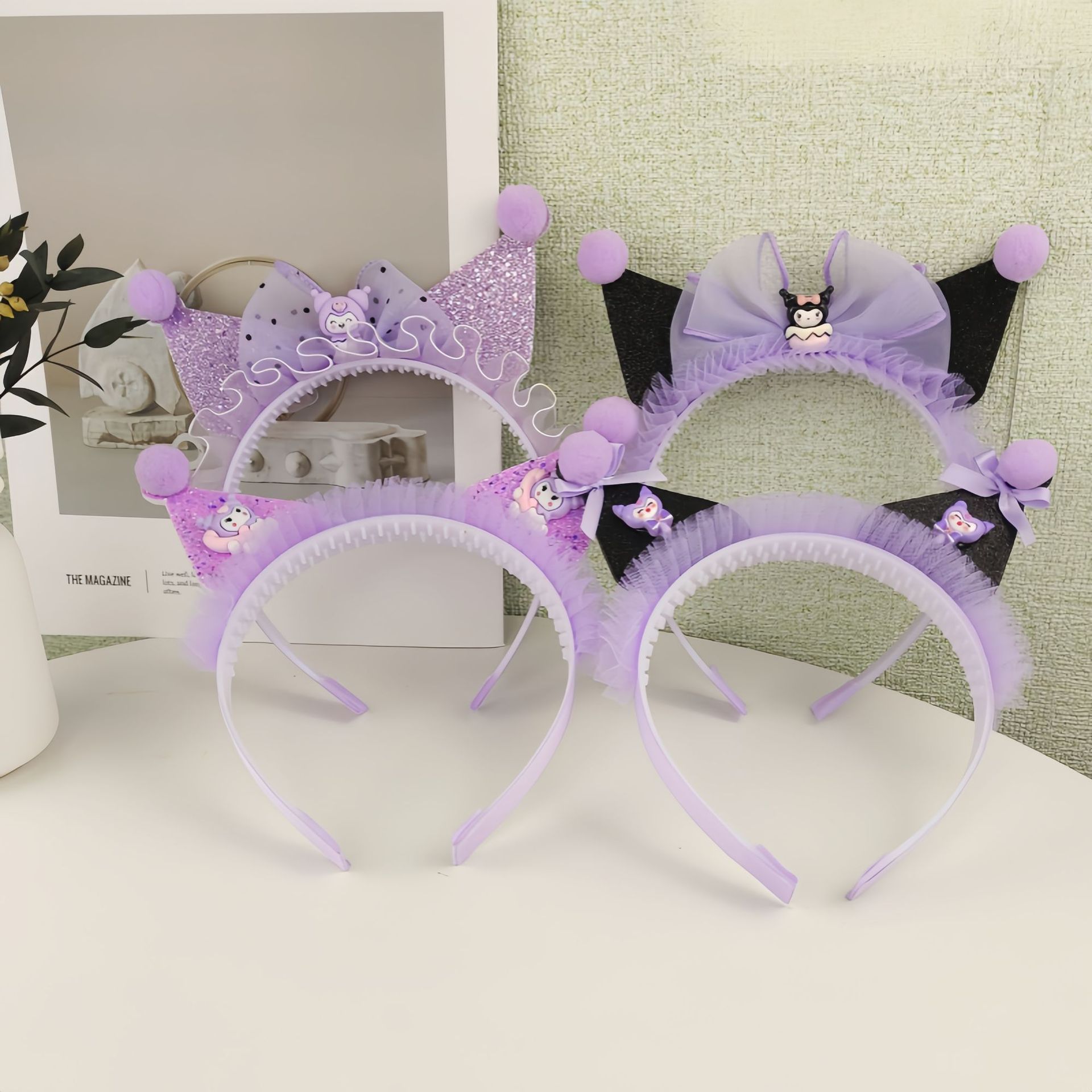 Kulomi children's hairband, cute cartoon crown headband, princess photo performance, hairpin, girl's hair accessory details Picture