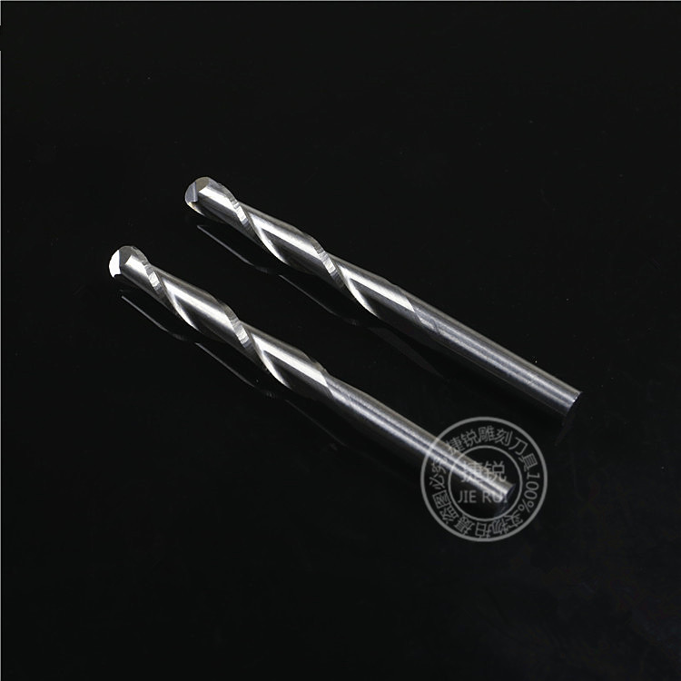 Jierui 3.175MM double-edge helical ball end mill CNC computer woodworking engraving machine tool relief roughening tool Specification drawing