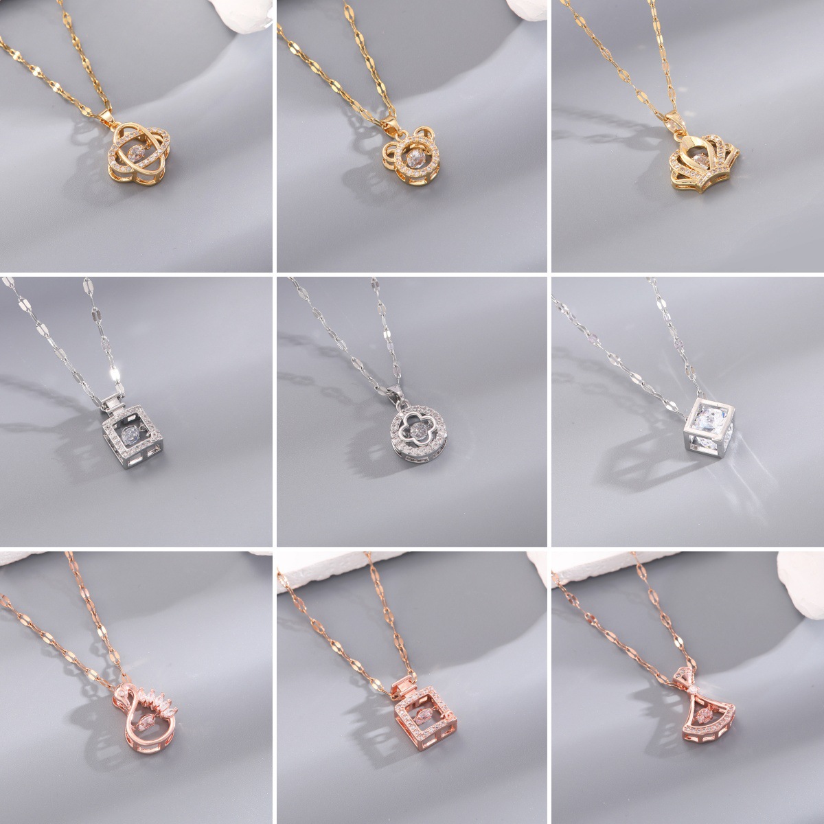 【 Titanium Steel 】 Cross-border dynamic necklace, Angel Wings, Light luxury, slightly inlay water diamonds, versatile and non-fading collarbone chain Application Scenario