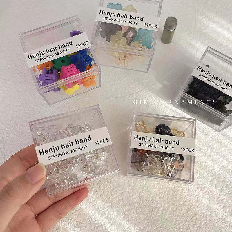 Colorful matte flower hair clips, summer broken hair, side bangs, forehead hair clips, top clips, grab clips, small clips, headwear Specification drawing