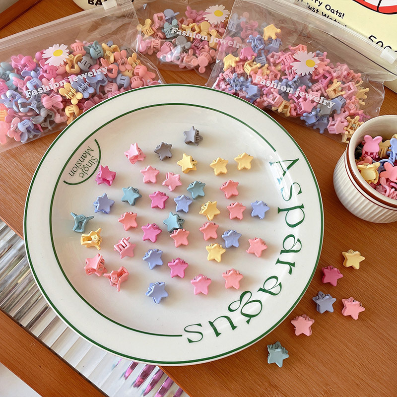 Korean hair accessories, children's five-pointed star hair clips, mini cartoon matte bangs clips, baby broken hair clips, baby hair clips wholesale full figure