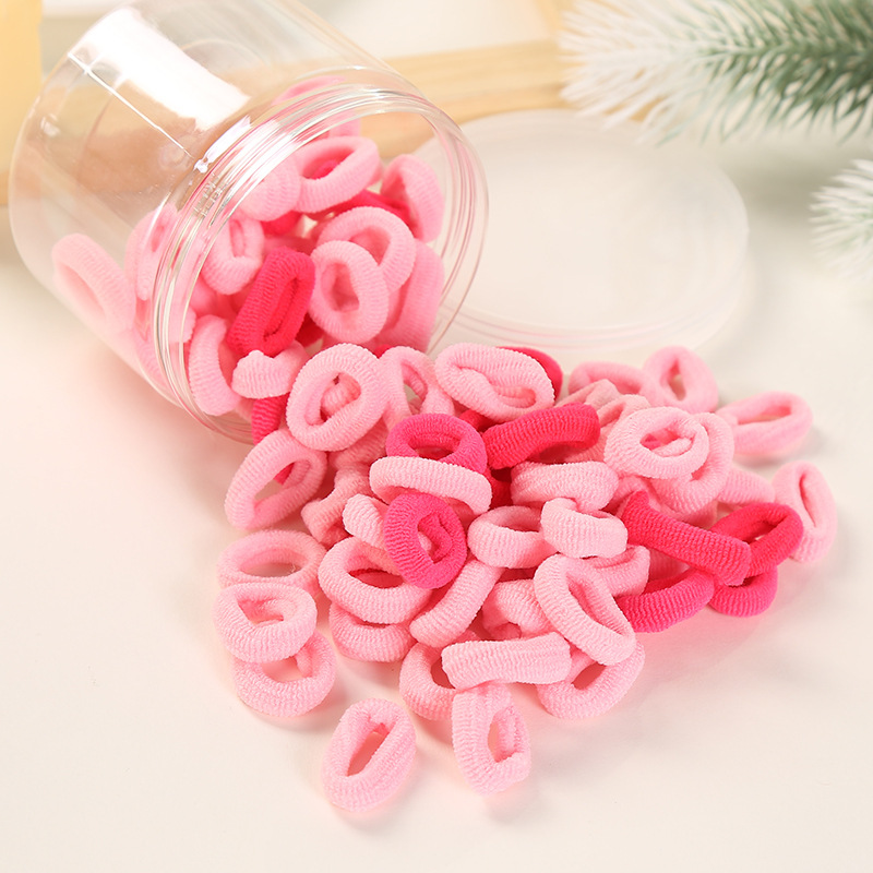 100-piece towel loop hair tie, small knot hair tie, simple hair tie, children's rubber band, women's hair accessory Specification drawing