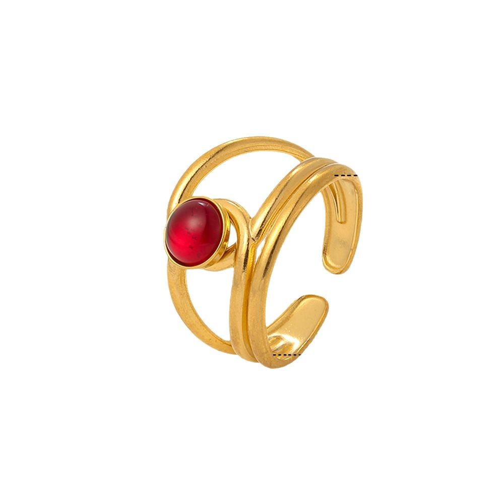 New titanium steel abstract simple geometric line open ring for women, minimalist anti-allergy, European and American ins Nordic style Item Picture