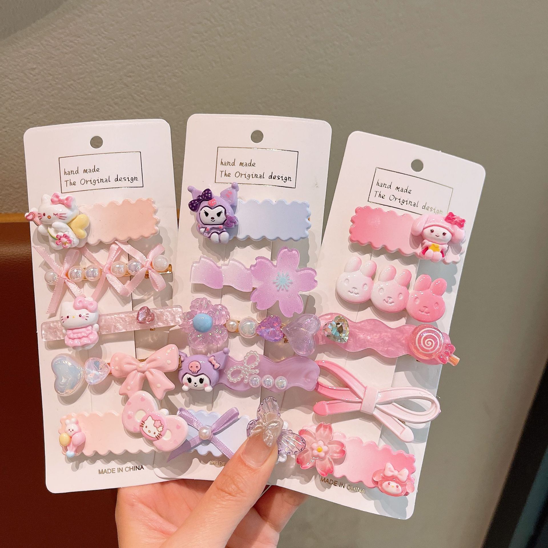 Cute cartoon children's Sanrio hair clips, girlish side bangs hair clips, ins sweet girl duckbill clips headwear full figure