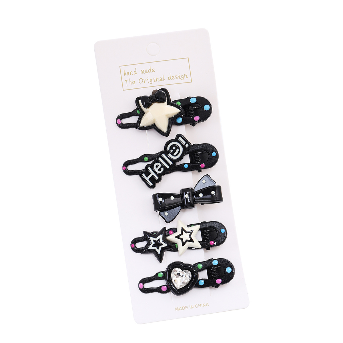 The 2025 new model of hair clips, dopamine children's hair clips, cute polka dot forehead hair clippers, bangs clips and side clips Item Picture