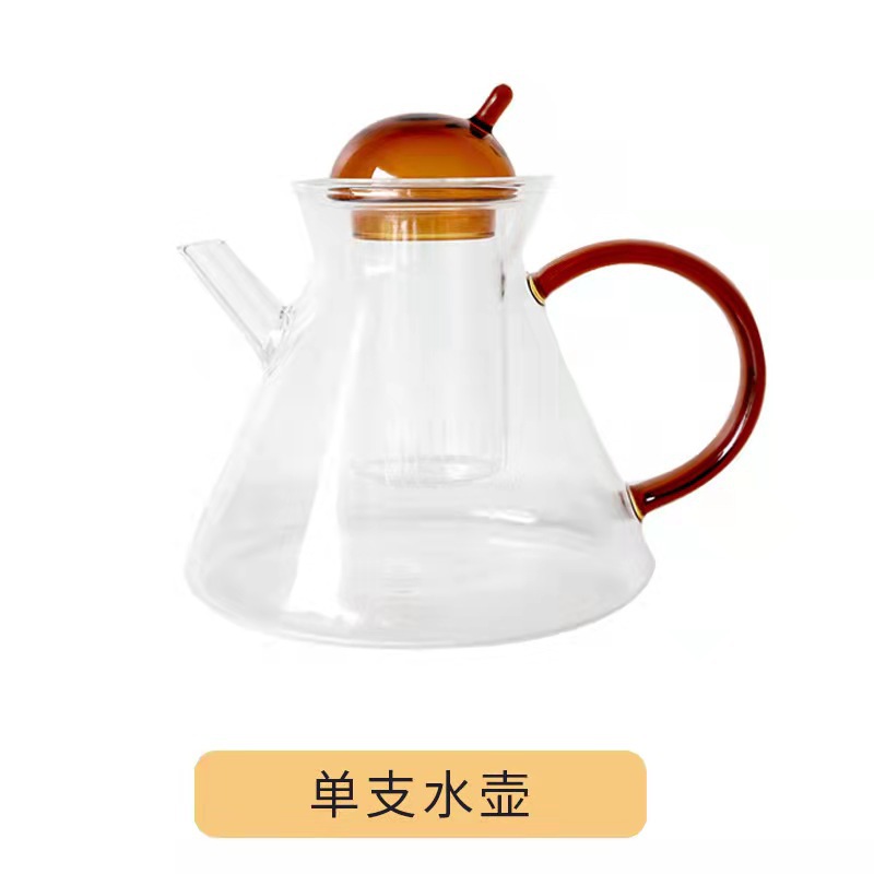Creative brewing teapot, coffee pot, high borosilicate glass tea set, flower teapot, cold water kettle set Item Picture