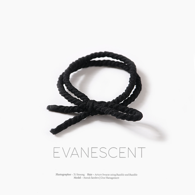 Korean style simple and fresh hair rope and hair accessory, basic 8-strand braid, leather band, 2-yuan store, factory direct batch, knotted Item Picture