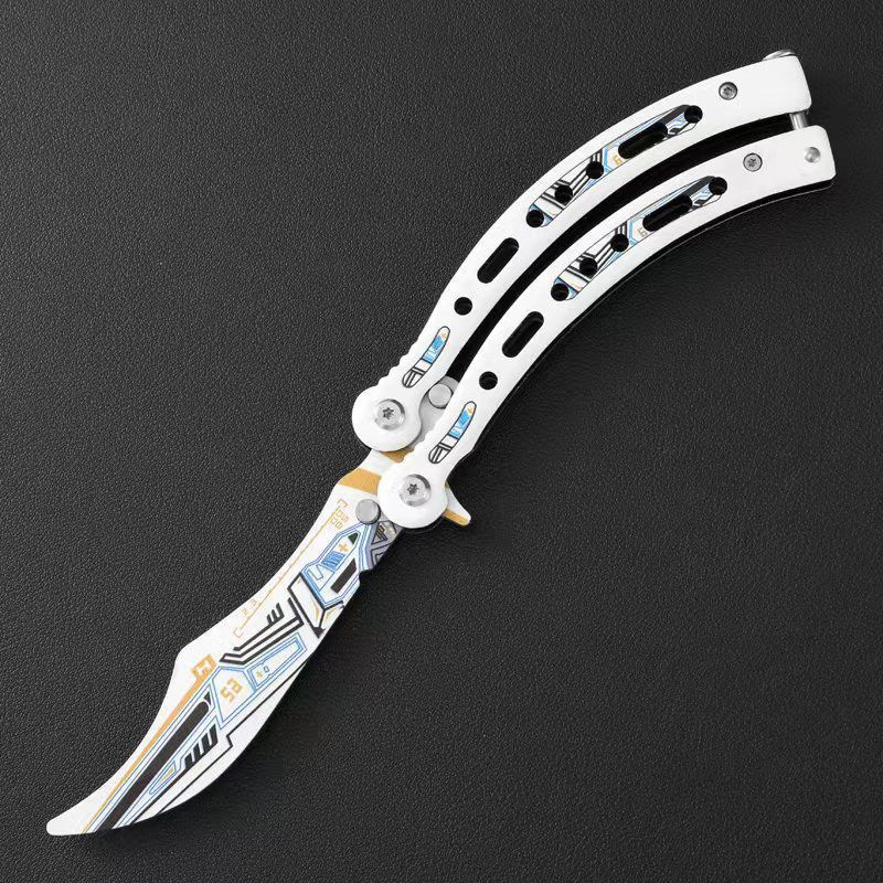 Butterfly Training Knife, the same folding knife as the outdoor version of CSGO game, is available in stock at the factory undefined