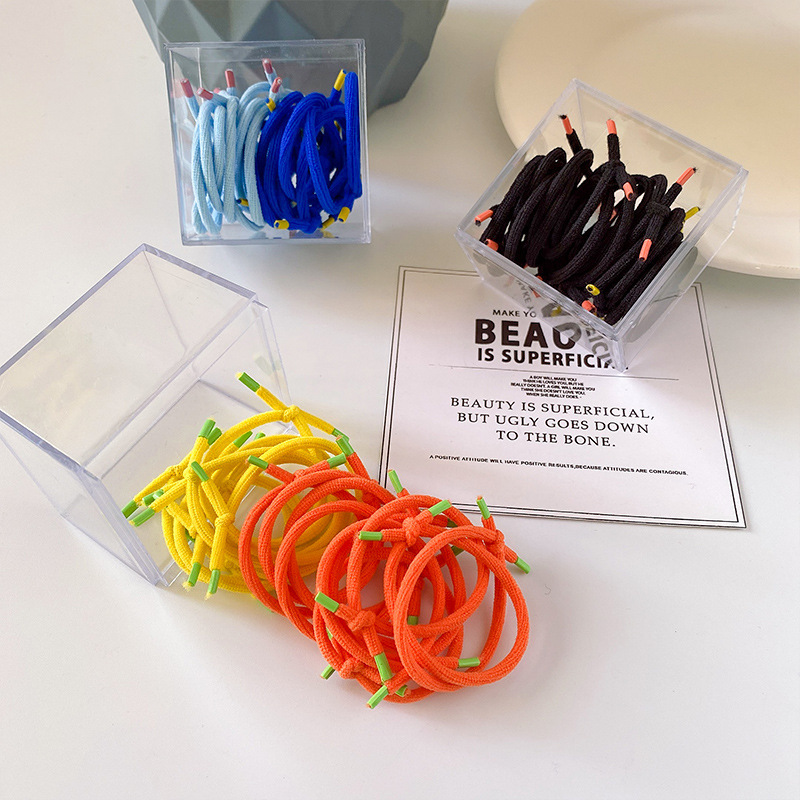 High-elasticity basic small rubber band, baby gradient color hair band, girls' braid hair tie, children's candy-colored small hair tie details Picture