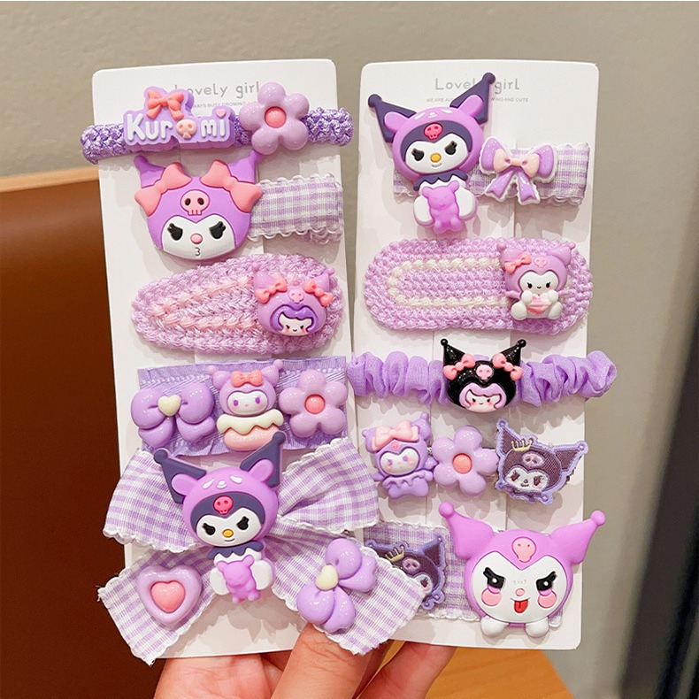 Cute Kuromi children's hair clips, cartoon Sanrio little girl bb clips, sweet side bangs clips, baby hair accessories Application Scenario
