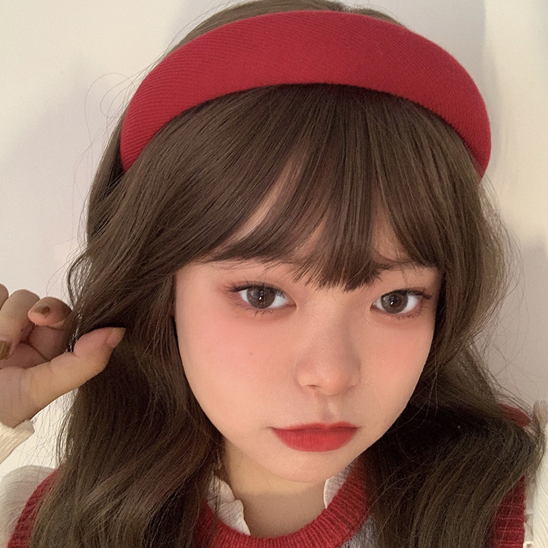 The retro pink series hairband sponge high skull top height-increasing headband is a new style for Korean female Internet celebrities to go out in 2022 Specification drawing