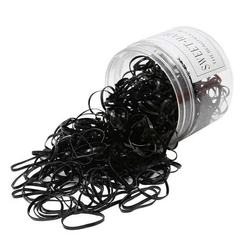Children's hair ties, disposable rubber bands, small black hair bands that won't break a little girl's hair, and colorful hair accessories Item Picture
