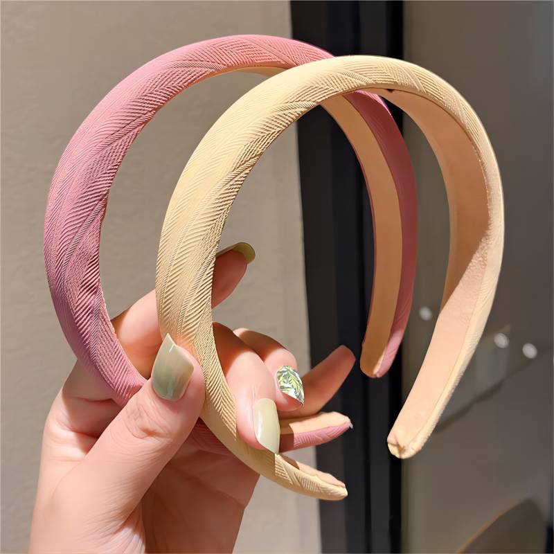 ins candy-colored sponge hairband, a sweet solid-color headband for Internet celebrity girls, a simple Korean-style hair clip for summer Specification drawing