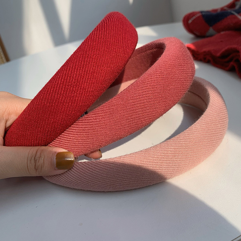 The retro pink series hairband sponge high skull top height-increasing headband is a new style for Korean female Internet celebrities to go out in 2022 Application Scenario