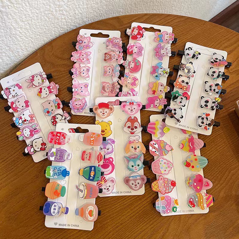 Korean acrylic duckbill clips, cute children's bangs clips, Lina Bell hair clips, little girls' hair accessories and headwear wholesale full figure