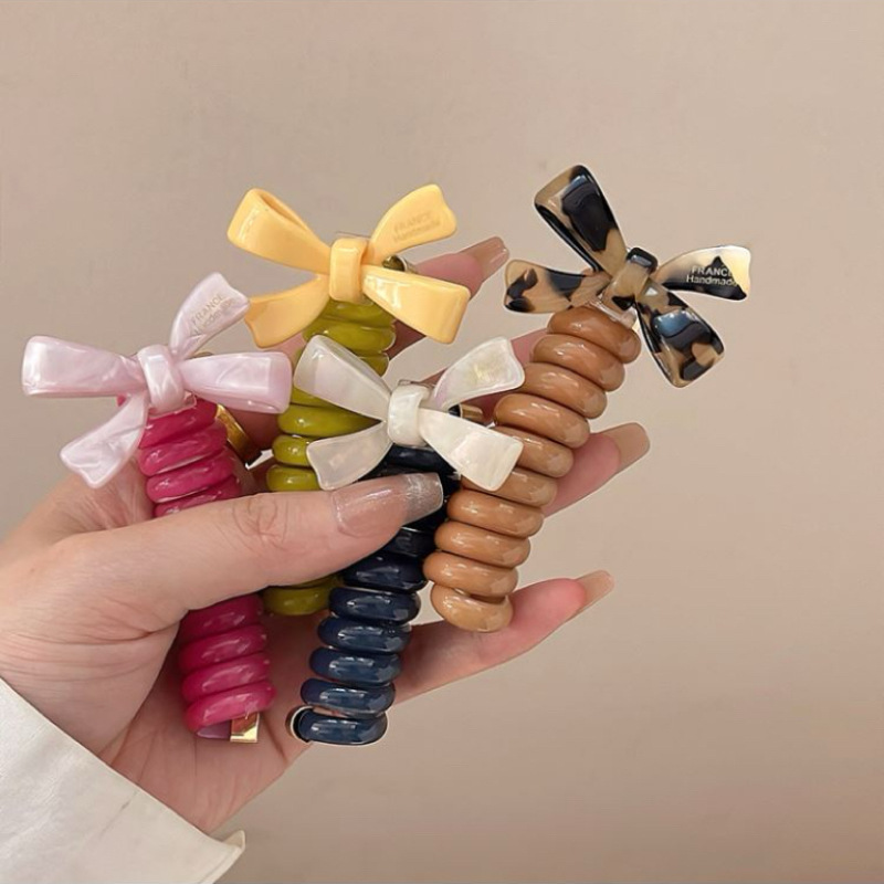 Spring and summer cute bow bubble braid hair braiding wonder, women's 2024 new style high-end telephone line hair tie full figure