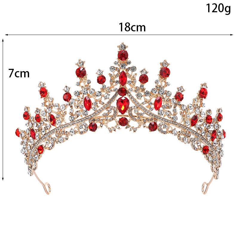 European-style crystal crown wedding dresses, evening gowns, birthday, coming-of-age ceremony, performance, versatile crystal crown hair accessories wholesale Application Scenario