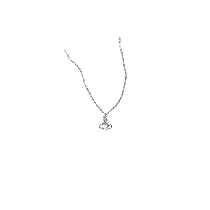 Zirconium Saturn pendant necklace for women, exquisite, light luxury, niche and high-end collarbone chain, versatile neck chain Item Picture