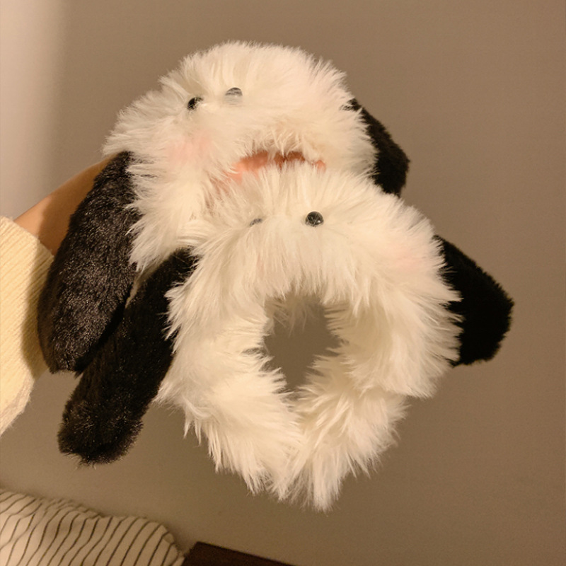 Cute and fluffy puppy hair band, girlish heart, special hair band for washing the face, applying facial masks and makeup, hair accessory details Picture