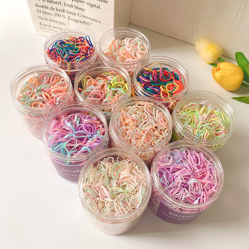 Disposable rubber band box, children's hair accessories, baby hair bands, high-elasticity girls' hair ties, colorful hair strings, rubber bands full figure