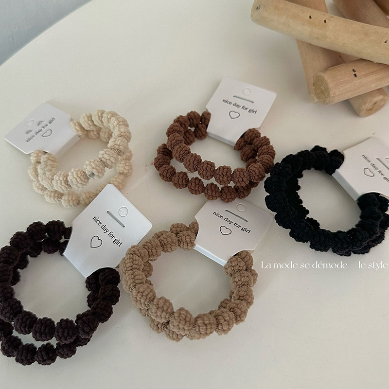 A new Korean-style spring and summer high-elasticity rubber band, plush hair tie and headband for women, a high-end hair accessory for tying and binding hair full figure
