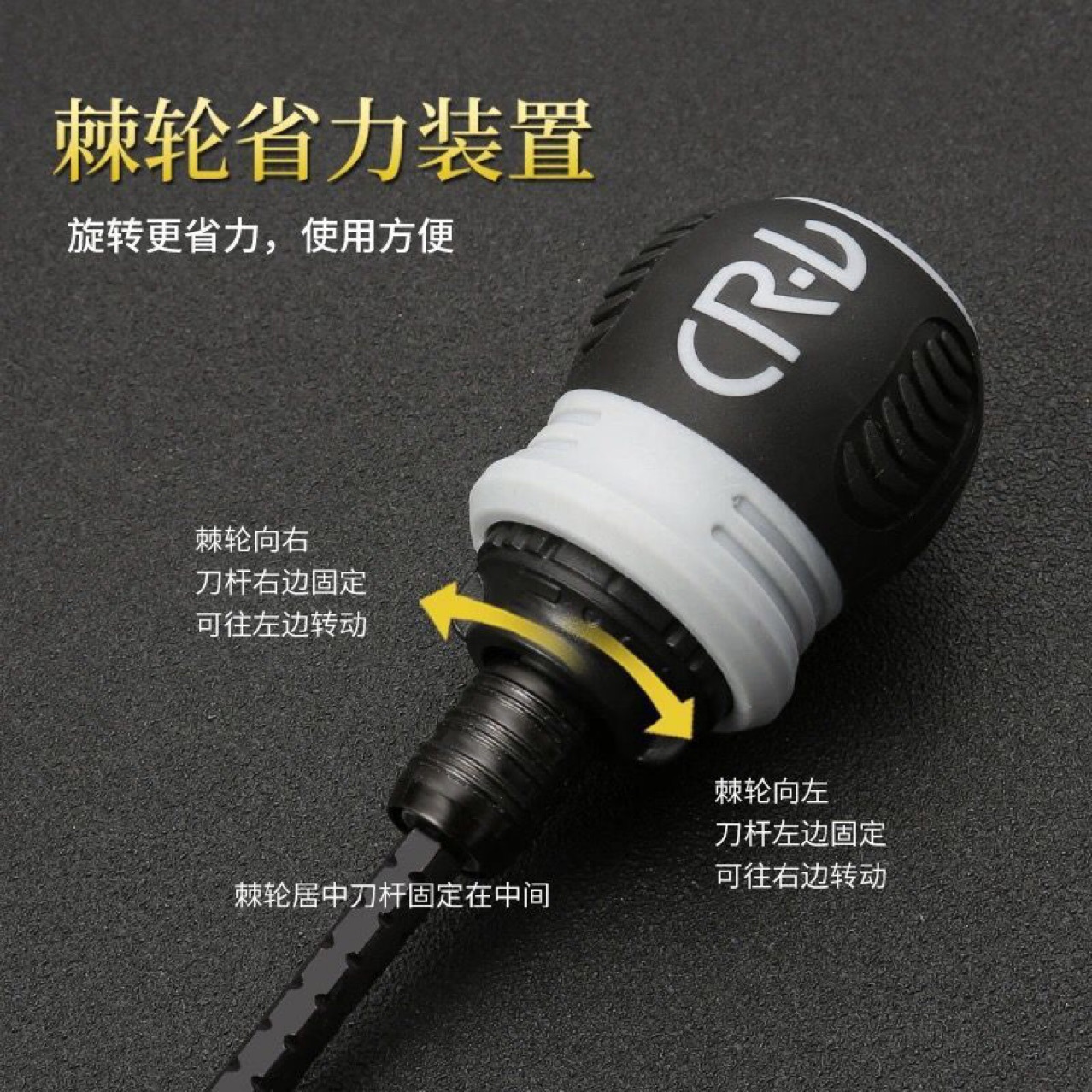 The radish head ratchet screwdriver with dual heads can be switched for use. It is a best-selling product on online merchants Specification drawing