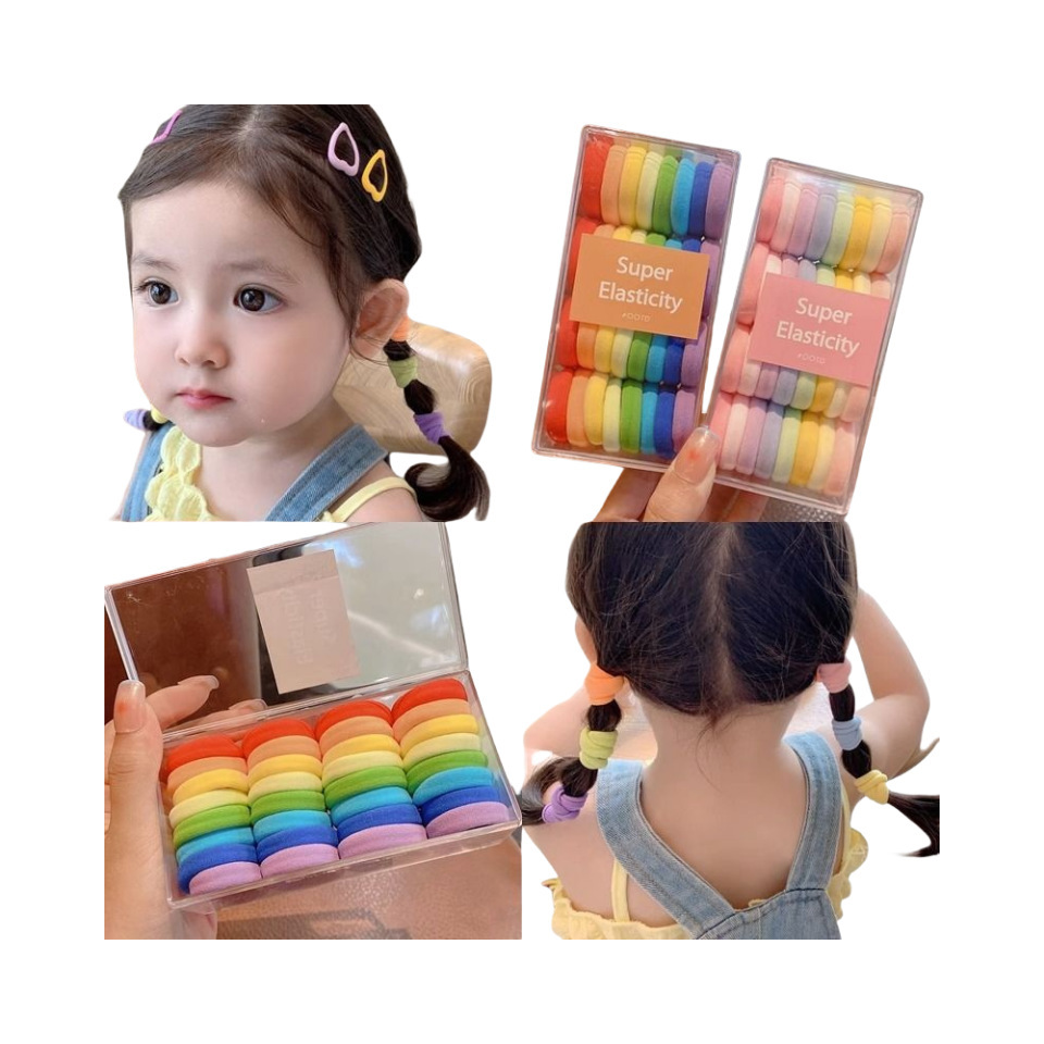 Children's hair bands, large size, no damage to hair, girls' high ponytail hair ties, high elasticity hair ties, durable rubber bands, students' hair ties Item Picture