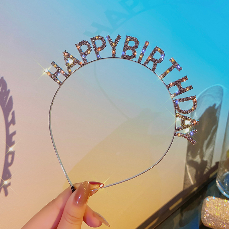 HAPPYBIRTHDAY Headband Headwear, Queen Headband, Crown Party, new Internet celebrity hair clip full figure